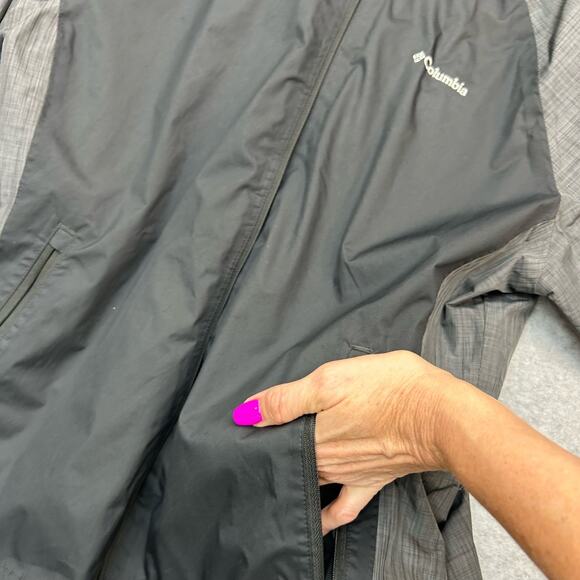 Columbia Omnitech Hooded Jacket Black Gray Women's Large - Picture 12 of 15